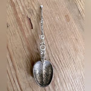 Adorable, silver condiment spoon Vintage